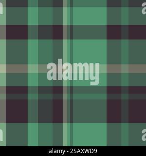 Tissu tartan de motif de fond de tissu à carreaux avec une texture vectorielle à carreaux sans couture dans les couleurs pastel et vertes. Illustration de Vecteur