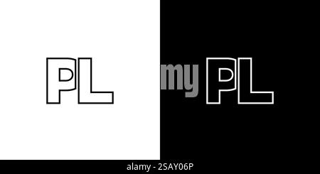 Lettre à la mode P et l, modèle de conception de logo PL. Logotype minimal basé sur le monogramme initial pour l'identité de l'entreprise. Illustration de Vecteur