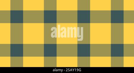 Motif de fond de texture primaire, vecteur de tissu sans couture de peinture. Daisy tartan textile à carreaux plaid dans une palette de couleurs jaune et ambre. Illustration de Vecteur