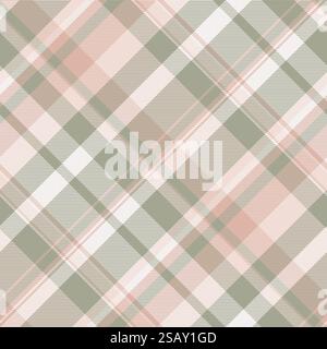 Texture de contrôle textile calme, vecteur de tissu de motif géométrique. Tartan écossais de fond sans couture au détail dans la couleur claire et pastel. Illustration de Vecteur