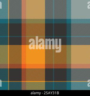 Vecteur de tissu à carreaux de joyeux noël, tartan de fond de motif de fil. Plaid texturé textile sans couture d'automne dans la palette de couleurs gris et orange carotte. Illustration de Vecteur