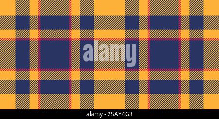 Textile de texture de fond de serviette, motif à carreaux sans couture vers le bas. Tissu tartan vecteur plaid punk dans la palette de couleurs ambre et bleu.. Textile de texture de fond de serviette, motif à carreaux sans couture vers le bas. Tissu tartan vecteur plaid punk dans des couleurs ambre et bleue. Illustration de Vecteur