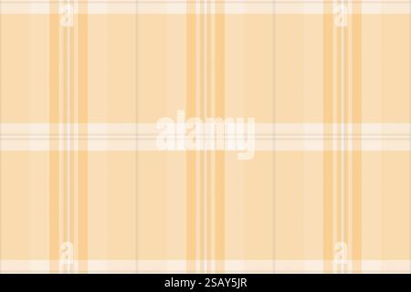 Tartan à carreaux textile de vérification de fond de tissu avec une texture vectorielle sans couture de motif dans des couleurs claires et ambres. Illustration de Vecteur