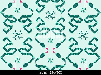 Snake 2025 chine le nouvel an. Les motifs géométriques sans couture en noir et blanc créent un design visuellement magnifique et symétrique. Illustration de Vecteur