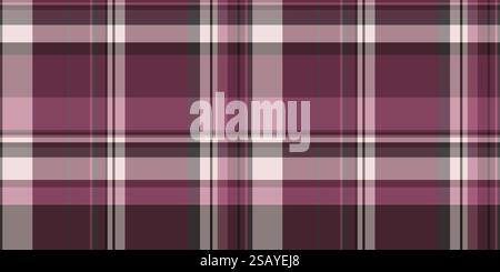 Contrôle de motif vectoriel d'esquisse, texture tartan bébé sans couture. Fond de plaid textile en tissu de coton dans la palette de couleurs rose et pastel. Illustration de Vecteur