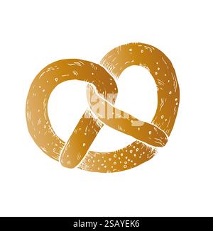 Saucisse grillée vectorielle. Illustration graphique de bratwurst allemande isolée sur fond. Esquisse de ligne dessinée à la main. Pour designers, imprimés, cartes postales Illustration de Vecteur