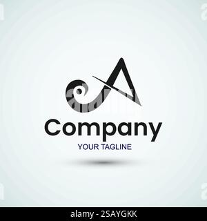 Résumé Une icône de modèle de conception de logo de lettre Illustration de Vecteur