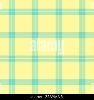 Textile sans couture à carreaux culturels, tissu vectoriel à carreaux d'oreiller. Texture de motif tartan de fond mignon dans la palette de couleurs claires et jaunes. Illustration de Vecteur