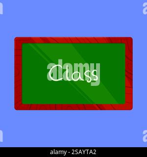 Vecteur d'illustration de tableau de craie scolaire. icône vectorielle de tableau noir en bois de salle de classe Illustration de Vecteur