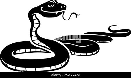 Icône de serpent ou modèle de logo dans le style de bande dessinée. Vecteur sur fond transparent Illustration de Vecteur