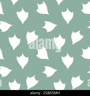 Modèle sans couture vectoriel des étapes d'empreinte de patte d'oiseau de canard dessinées à la main blanches isolées sur fond de menthe Illustration de Vecteur