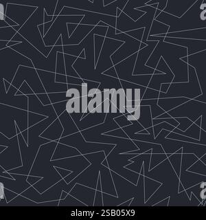 Motif géométrique abstrait. Texture sans couture de géométrie aléatoire de lignes chaotiques. Motif imprimé textile vectoriel gris. Illustration de Vecteur
