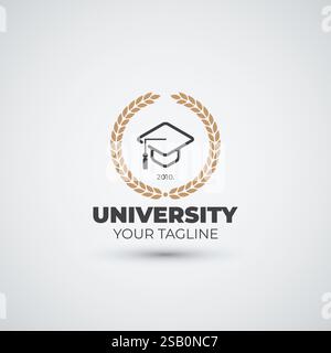 Logo de collage d'icône de campus et conception abstraite de modèle de logo d'éducation universitaire Illustration de Vecteur