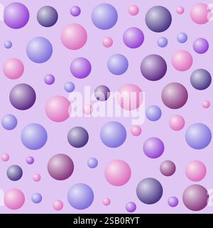 Cercles flottants roses, violets et bleus dans un motif de répétition sans couture - illustration vectorielle Illustration de Vecteur