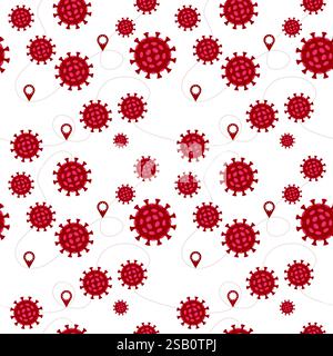 Coronavirus partout dans le monde, la propagation du nouveau concept de coronavirus. COVID-2019, virus dangereux, les signaux d'avertissement montrent la tache du coronavirus, STA Illustration de Vecteur