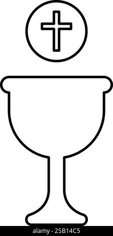 Corpus christi Saint contour de communion contour ligne icône couleur noire illustration vectorielle image mince plat style simple Illustration de Vecteur
