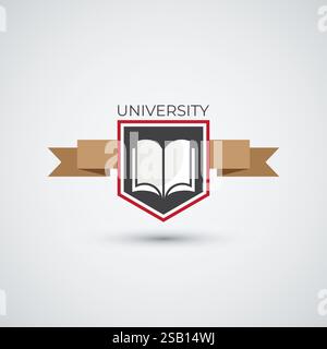 Logo de collage d'icône de campus et conception d'icône de modèle de logo d'éducation universitaire Illustration de Vecteur