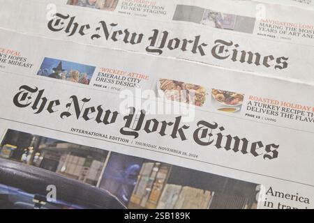 The New York Times International Edition première page Banque D'Images