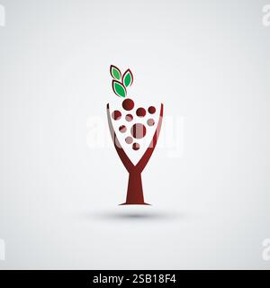 Logo raisin et vin Illustration de Vecteur