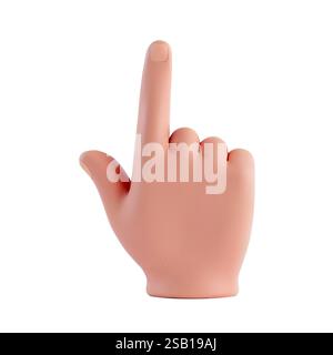 Un geste réaliste de la main pointant vers le haut avec l'index, isolé sur fond blanc Illustration de Vecteur