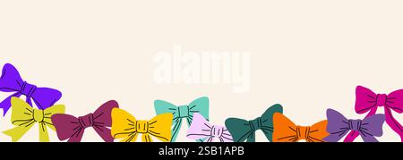 Fond festif, bannière faite de noeuds de ruban Illustration de Vecteur