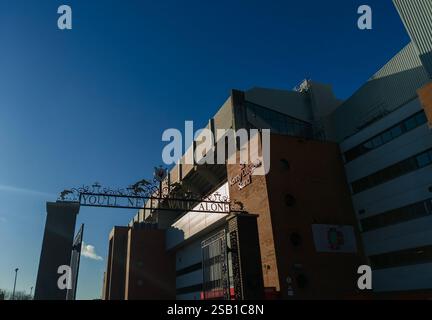 L'emblématique Shankly Gates à Anfield à Liverpool, Royaume-Uni Banque D'Images