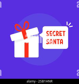 boîte cadeau blanche ouverte comme le père noël secret Illustration de Vecteur
