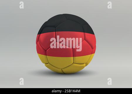 Ballon de football de l'Allemagne avec la conception du drapeau national sur un fond gris Illustration de Vecteur