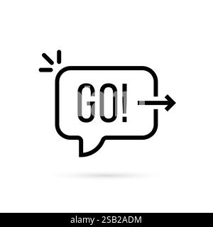 bulle fine noire avec go to action Illustration de Vecteur
