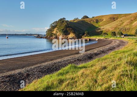 Belle plage et camping en Nouvelle-Zélande Banque D'Images