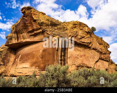 Art rupestre de Sego, Sego Canyon, Utah. Banque D'Images