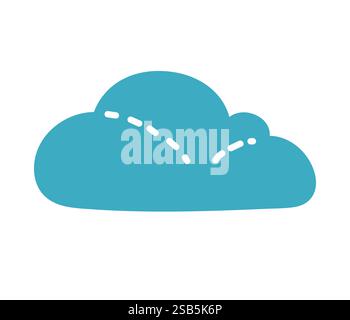 Un design vectoriel simpliste avec un nuage bleu doux avec des formes lisses et arrondies. Idéal pour une utilisation dans divers projets créatifs, véhiculer le calme et Illustration de Vecteur