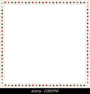 Bordure du cadre des symboles de carte à jouer Illustration de Vecteur