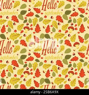 Bonjour automne. fond, saison, automne, vecteur, illustration, motif Illustration de Vecteur