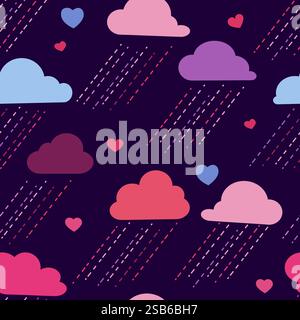 Coeurs d'arrière-plan vectoriels sans couture. Modèle sans couture avec des coeurs Illustration de Vecteur