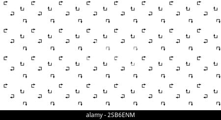 Un design avec de nombreuses petites formes noires disposées dans un motif quadrillé sur un fond blanc, créant une esthétique moderne. Illustration de Vecteur