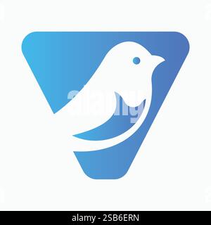Lettre initiale V Dove logo concept pour Freedom Symbol Vector Template Illustration de Vecteur
