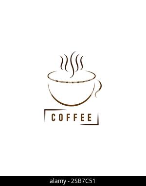 Logo abstrait de tasse à café, conception de logo de café, illustration vectorielle Illustration de Vecteur