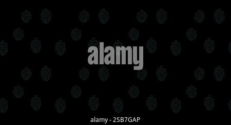 Représentation numérique de motifs d'empreintes digitales dans un fond sombre présentant des concepts de sécurité Illustration de Vecteur