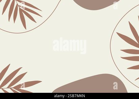 Design abstrait élégant avec des feuilles brunes sur un fond doux adapté à un décor moderne Illustration de Vecteur