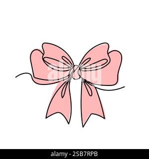 Arc rose simple dessiné avec un contour noir sur un fond blanc à des fins décoratives Illustration de Vecteur