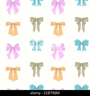 Un motif sans couture avec des noeuds colorés dessinés à la main Illustration de Vecteur