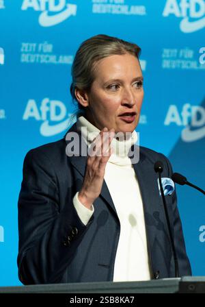 Alice Weidel AFD-Vorsitzende BEI ihrer Rede à Neu-Isenburg. Zeit für Alice Weidel - in Neu-Isenburg - Wahlkampftour Bundestagswahl 2025 - 01.02.2025, Neu-Isenburg, Hugenottenhalle, Hessen Copyright : HMBxMedia/xMarcoxBader Banque D'Images