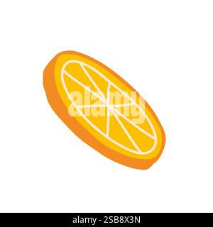 Orange tranché présentant une couleur vibrante et une texture fraîche dans un design minimaliste Illustration de Vecteur