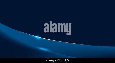 Fond bleu foncé avec design incurvé Illustration de Vecteur