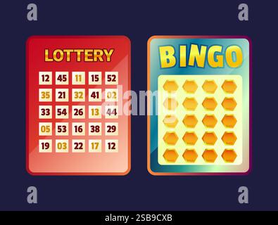 Lottery and bingo cards illustration Illustration de Vecteur