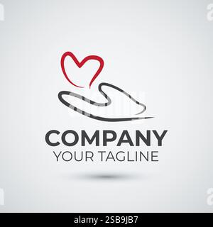 Modèle de conception de logo de charité d'amour Illustration de Vecteur