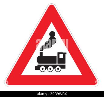 illustrator signe de danger à l'approche du train Illustration de Vecteur
