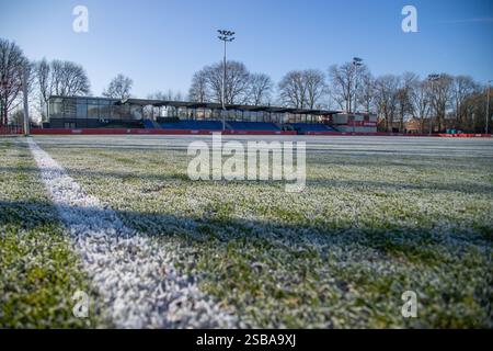 Utrecht, pays-Bas. 02 février 2025. UTRECHT, PAYS-BAS - 2 FÉVRIER : le match Néerlandais Azerion Women's Eredivisie entre le FC Utrecht et l'Ajax est annulé en raison des conditions de terrain au Sportcomplex Zoudenbalch le 2 février 2025 à Utrecht, pays-Bas. (Photo de Leiting Gao/Orange Pictures) crédit : Orange pics BV/Alamy Live News Banque D'Images