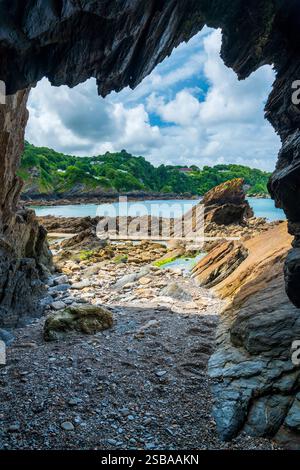 Sandy Bay, Combe Martin, Devon, Angleterre, Royaume-Uni, Europe Banque D'Images